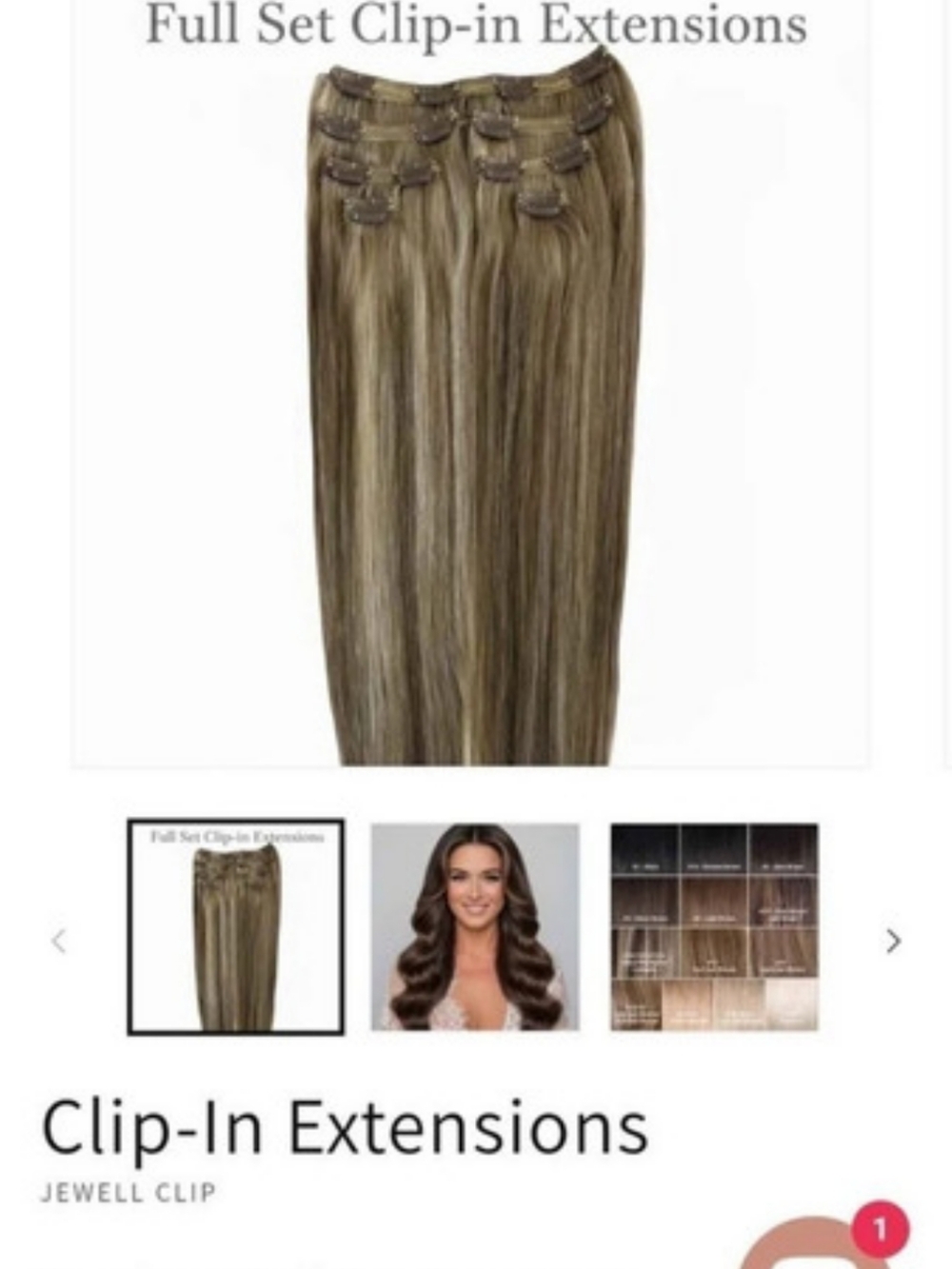 Jewell Clip Full Set Clip-In Extensions Brown & Blonde NEW